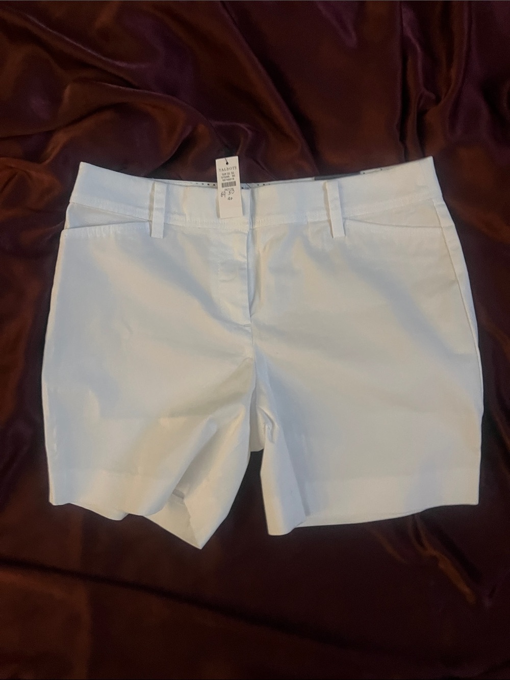 Women’s White Stretch Chino Shorts